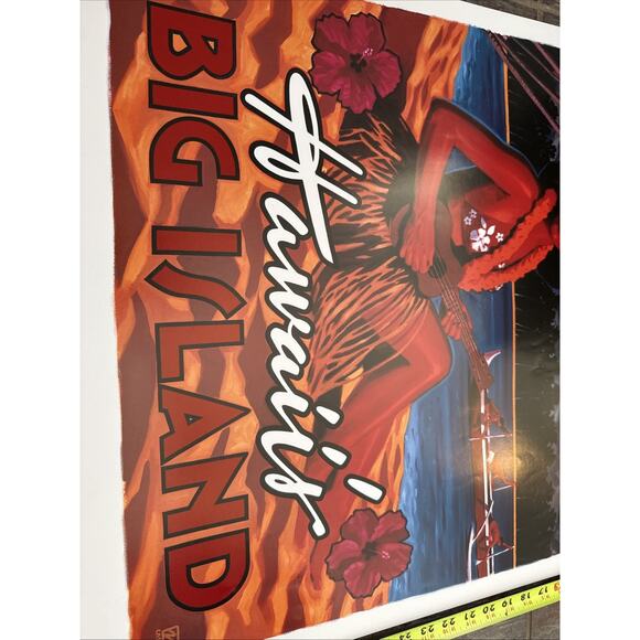Michael Cassidy Hawaii's Big Island Art Poster 35" Come Live Aloha Retro Tiki - Picture 7 of 10